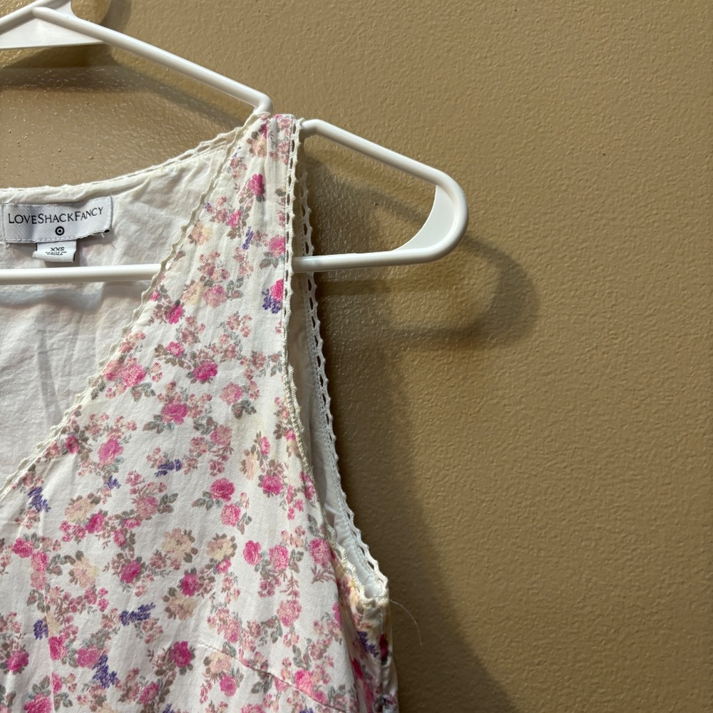 LoveShackFancy Camille Sleeveless Tiered Midi Floral Ruffle Dress Size XXS - Picture 5 of 12